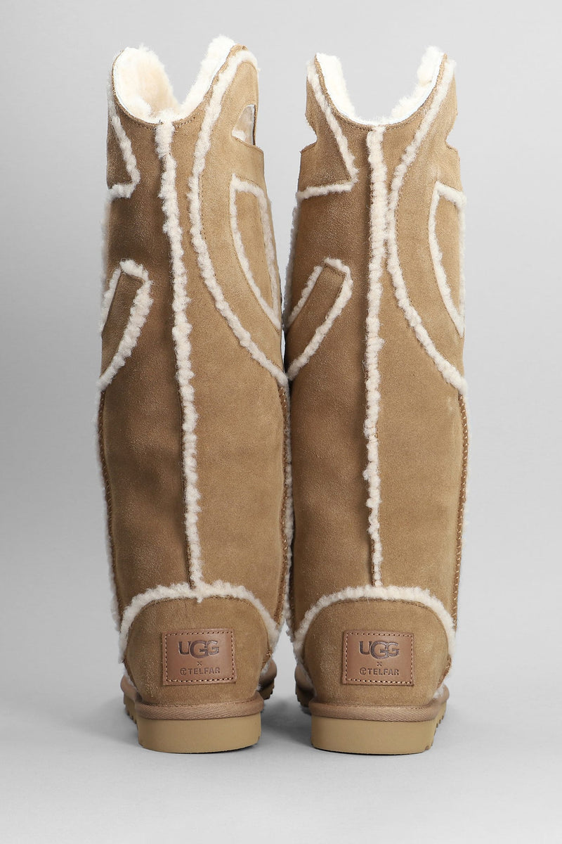 UGG Logo Tall Boot Low Heels Boots In Leather Color Suede - Men