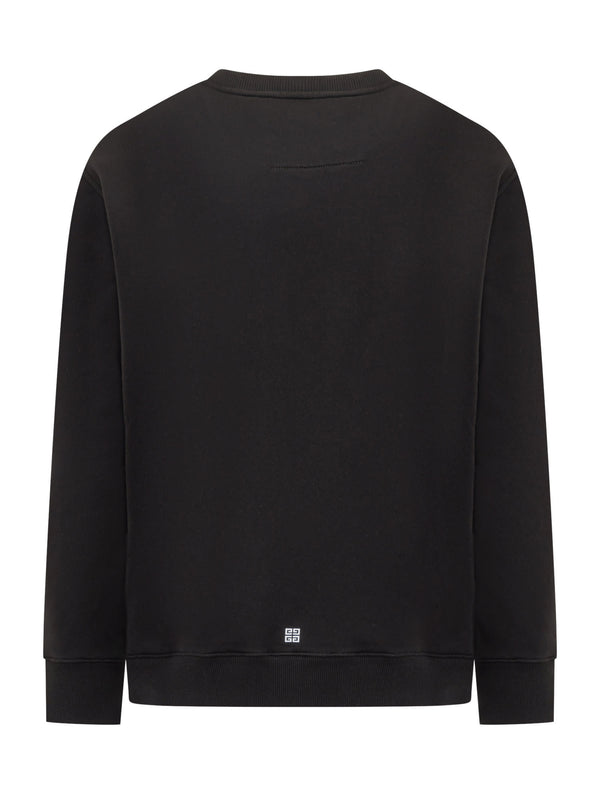 Givenchy Archetype Slim Sweatshirt In Black Gauzed Fabric - Men