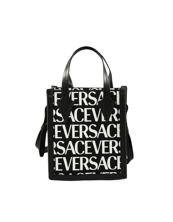 Versace Womens Black White Handbag - Women