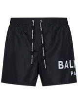 Balmain Logo Printed Drawstring Swim Shorts - Men