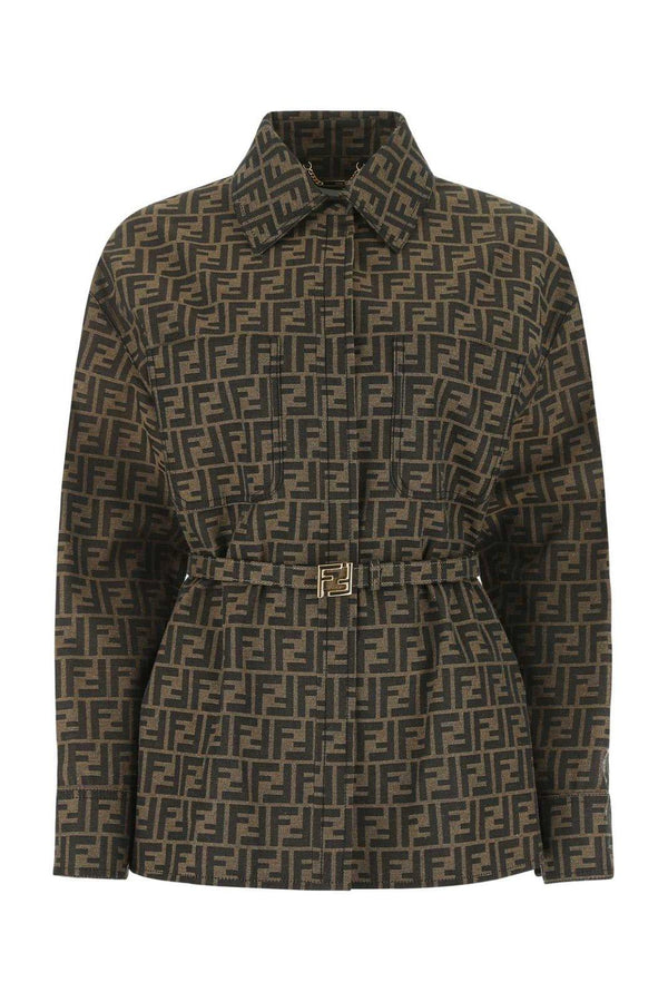 Fendi Monogram Belted Waist Jacket - Women