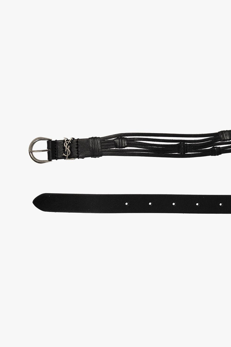 Saint Laurent Croissant De Lune Buckled Thin Belt - Men - Piano Luigi