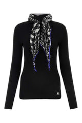 Burberry Scarf-detailed High-neck Ribbed Jumper - Women