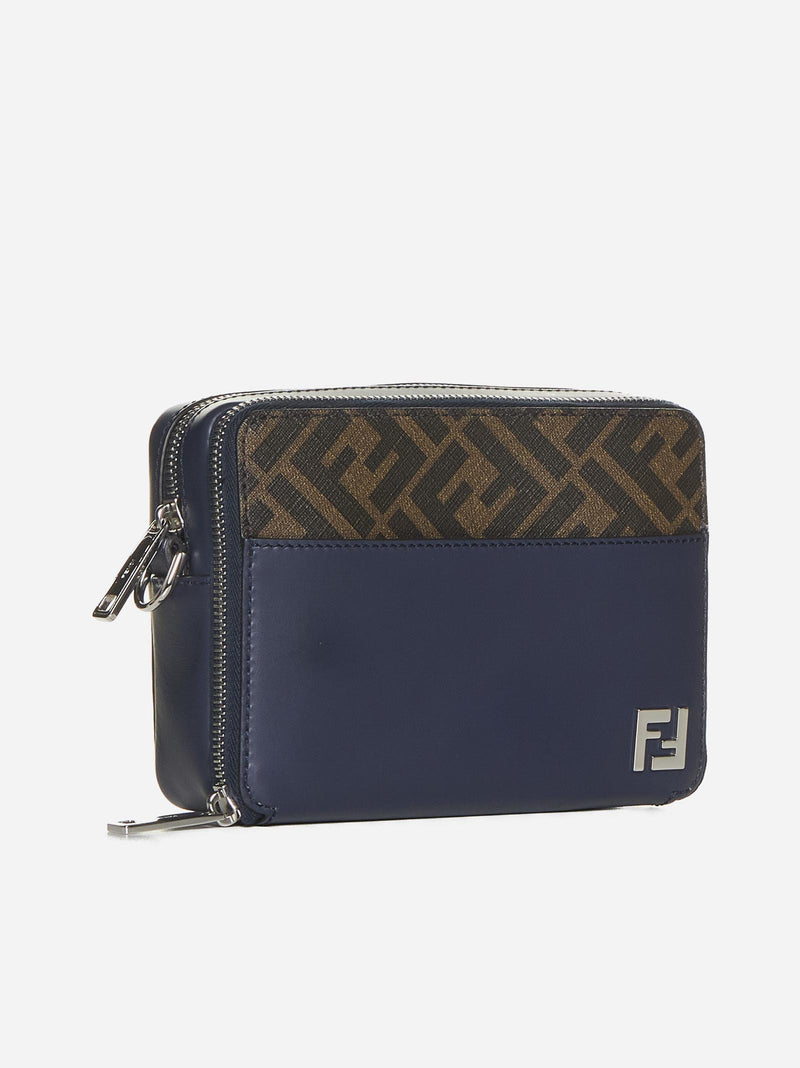 Fendi Leather And Ff Fabric Camera Bag - Men