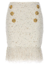 Balmain fringed Tweed Skirt - Women