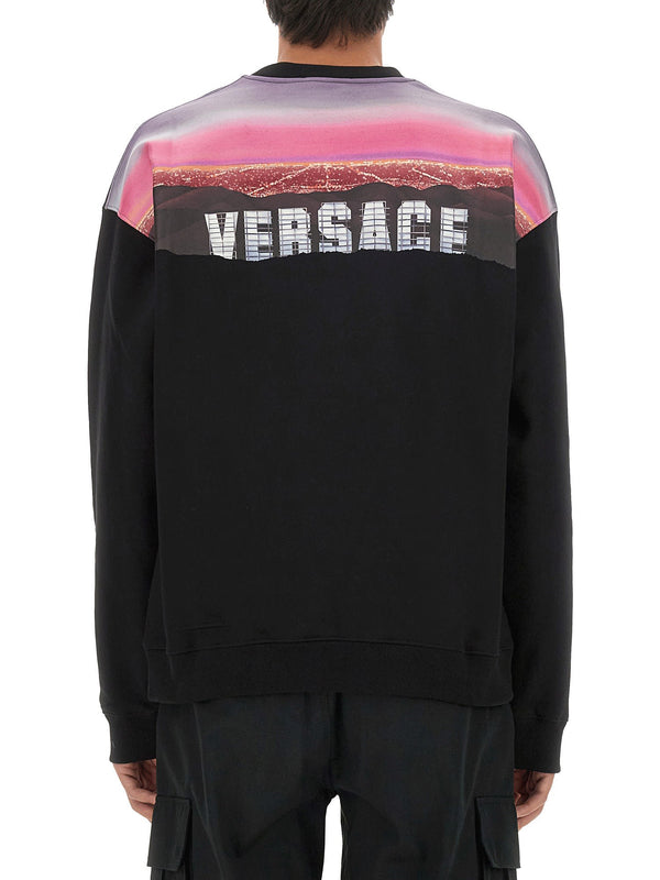 Versace Printed Cotton Crew-neck Sweatshirt - Men