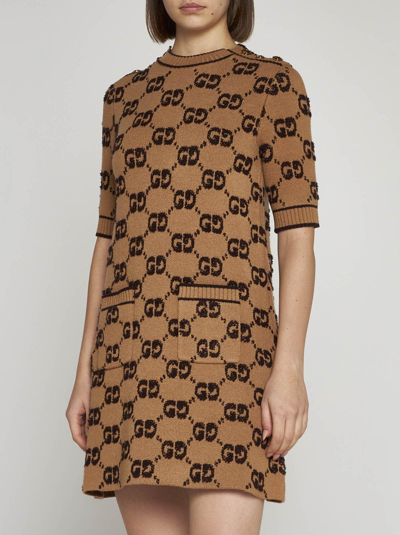 Gucci Gg Wool Knit Mini Dress - Women