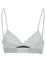 Versace White Sports Bra With Logo Embroidery In Stretch Cotton Woman - Women