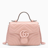 Gucci Gg Marmont Pink Leather Mini Handbag - Women