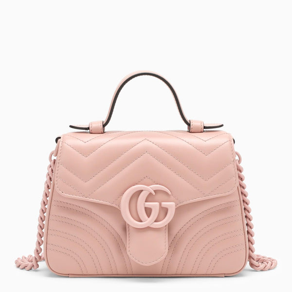 Gucci Gg Marmont Pink Leather Mini Handbag - Women