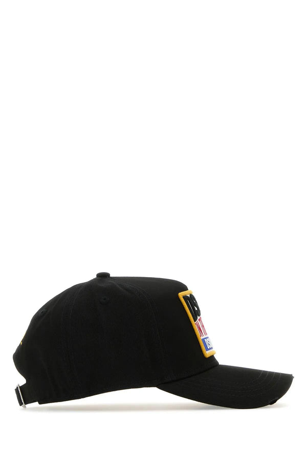 Dsquared2 Black Gabardine Baseball Cap - Men