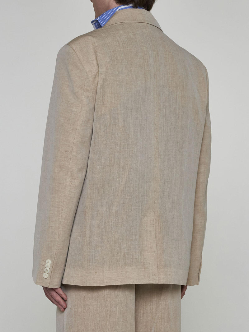 Jacquemus Titolo Linen And Wool Single-breasted Blazer - Men