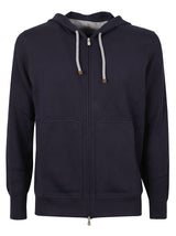 Brunello Cucinelli Regular Fit Plain Zipped Hoodie - Men