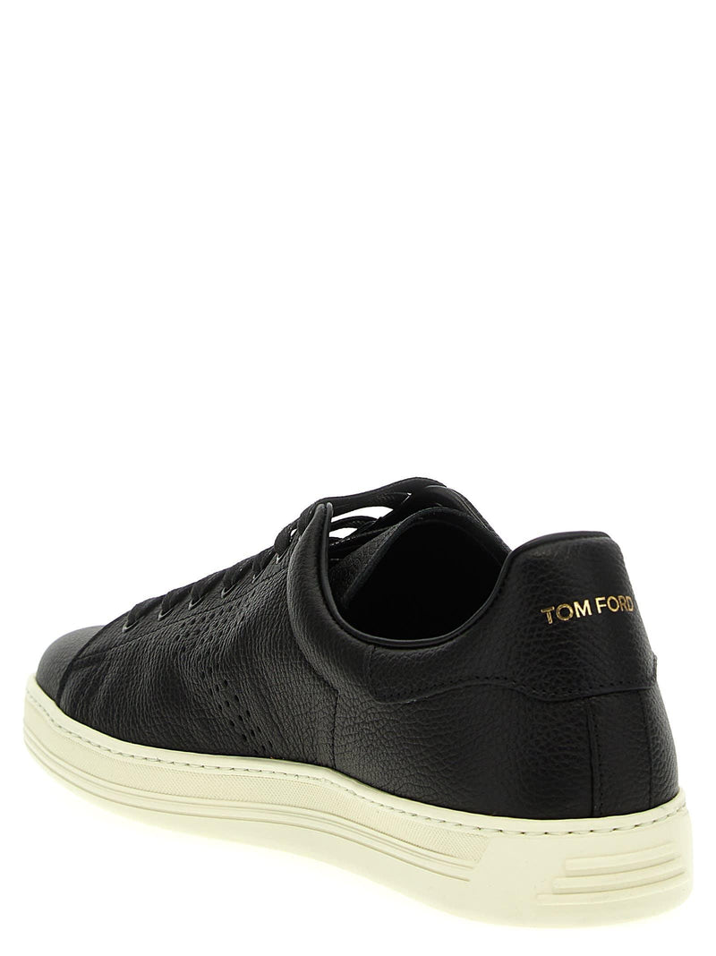 Tom Ford Logo Leather Sneakers - Men - Piano Luigi