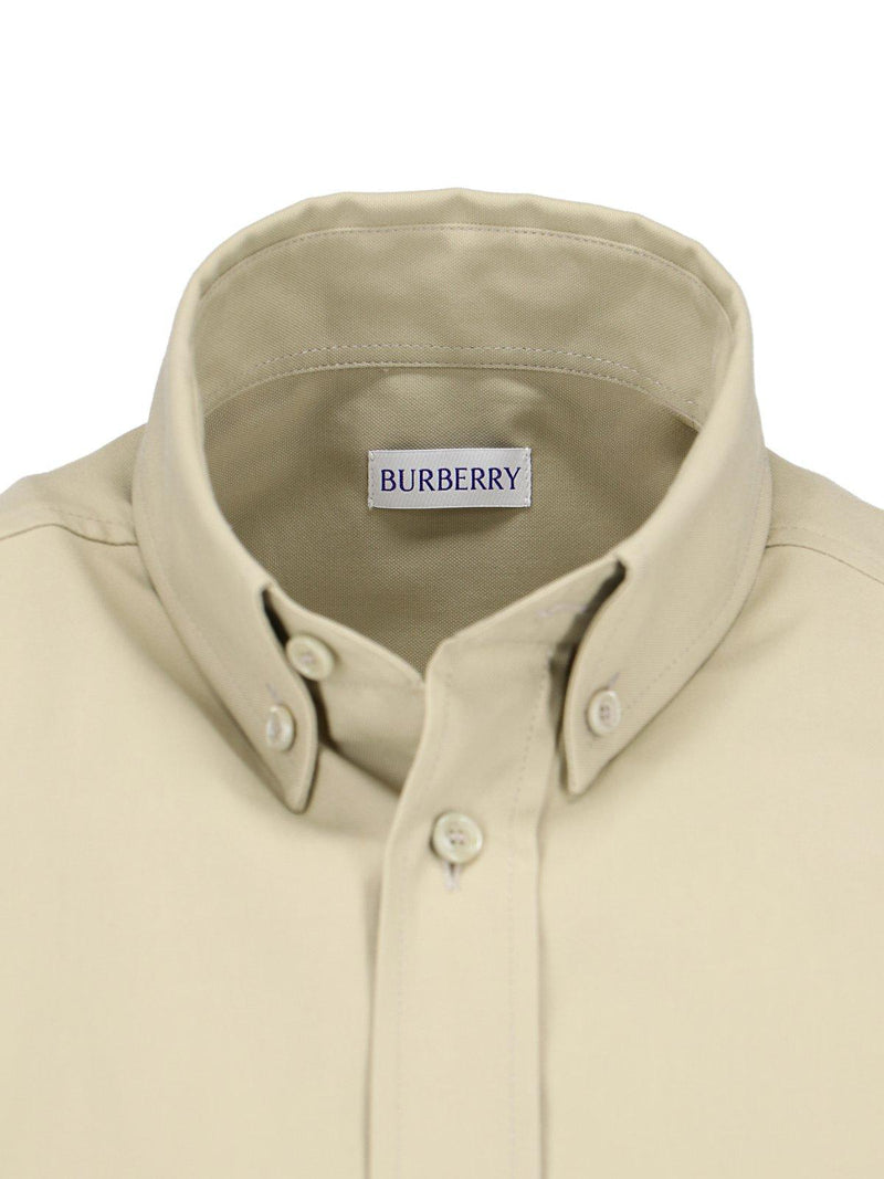 Burberry Logo-embroidered Short Sleeved Poplin Shirt - Men