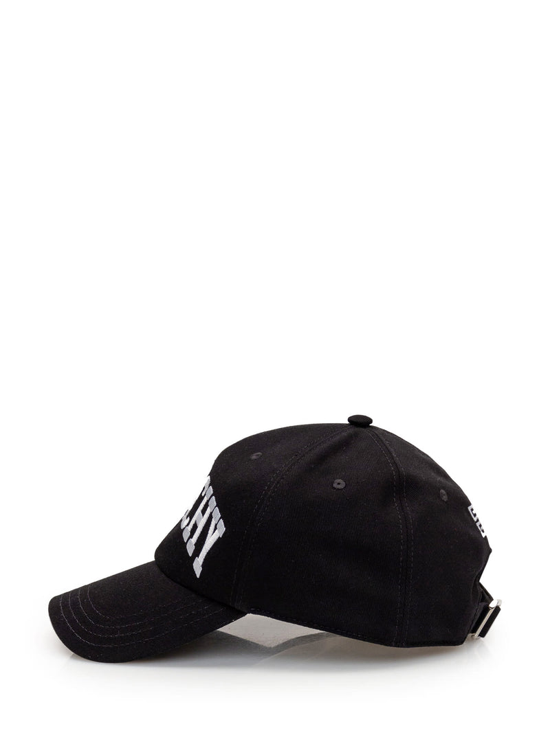 Black Baseball Hat With Givenchy College Embroidery - Men