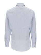 Golden Goose White And Light Blue Shirt With Stripe Motif In Cotton Woman - Women