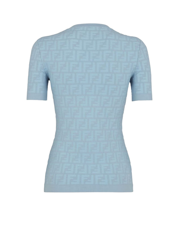 Fendi Viscose T-shirt With All-over Embossed Ff Motif - Women