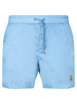 Moncler Logo Patch Light Blue Swimsuit - Men