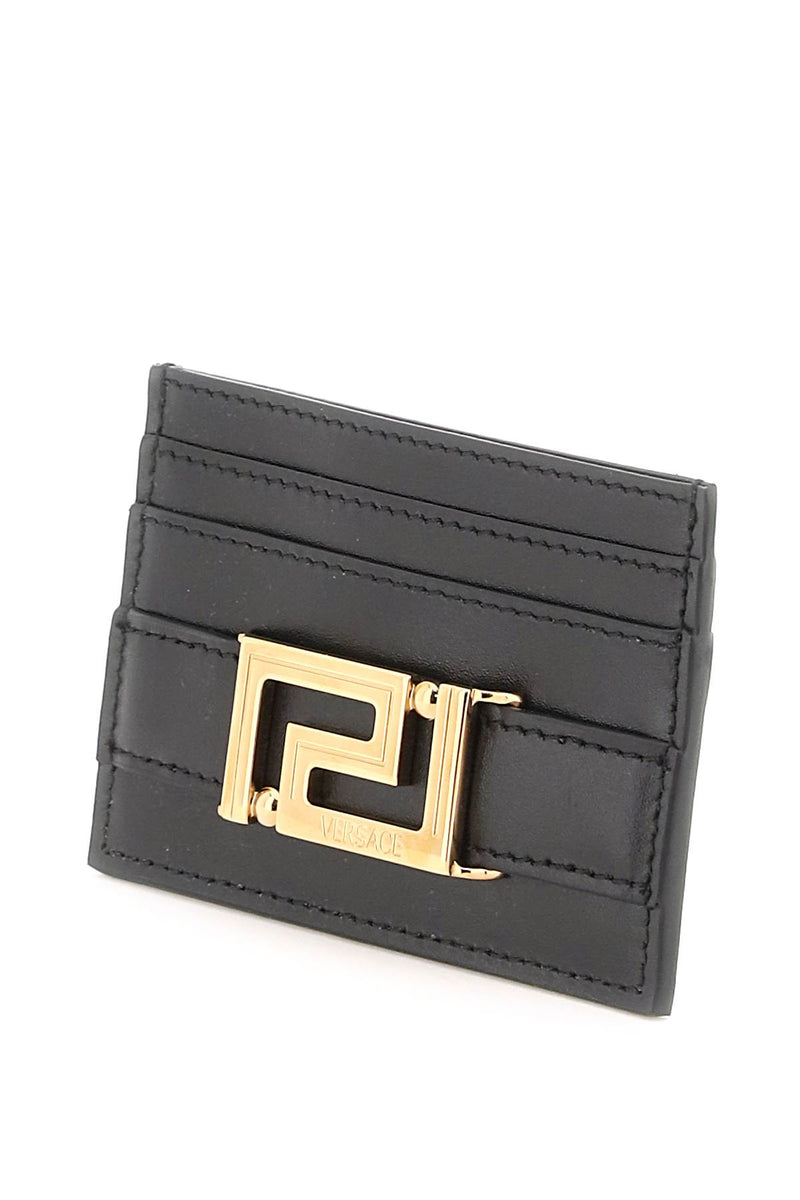 Versace Greca Goddess Leather Card Holder - Women