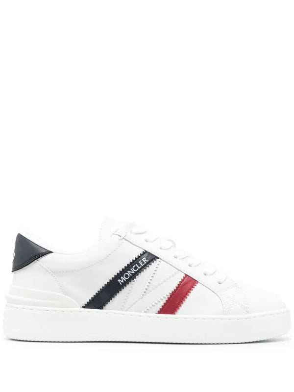 Moncler Monaco M Sneakers In White, Blue And Red - Women