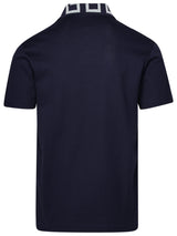 Versace Polo Shirt In Blue Cotton - Men