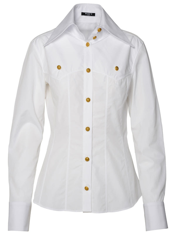Balmain White Cotton Shirt - Women