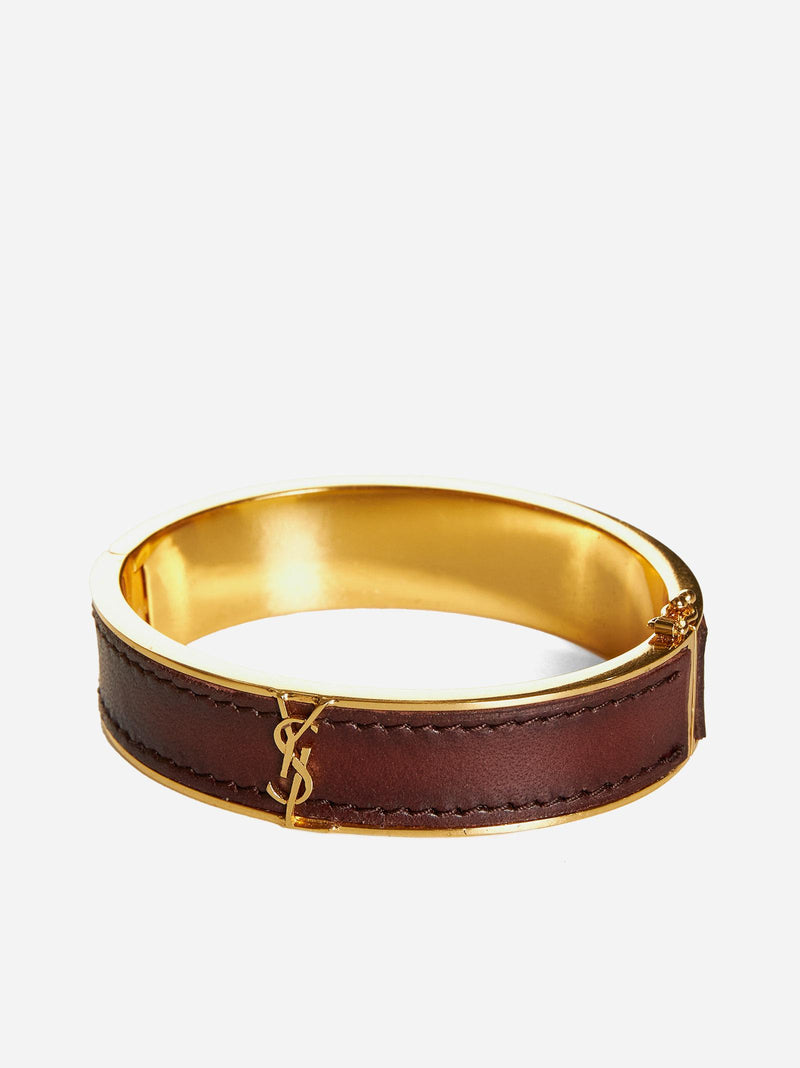 Saint Laurent Leather And Metal Bracelet - Women