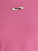 Jacquemus Pink gros Grain T-shirt With Logo Patch In Cotton Blend Woman - Women