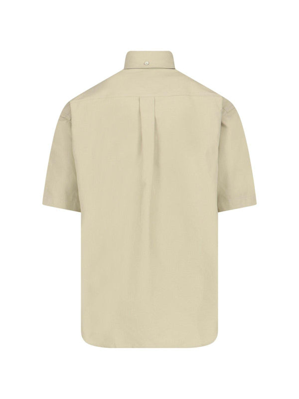 Burberry Logo-embroidered Short Sleeved Poplin Shirt - Men