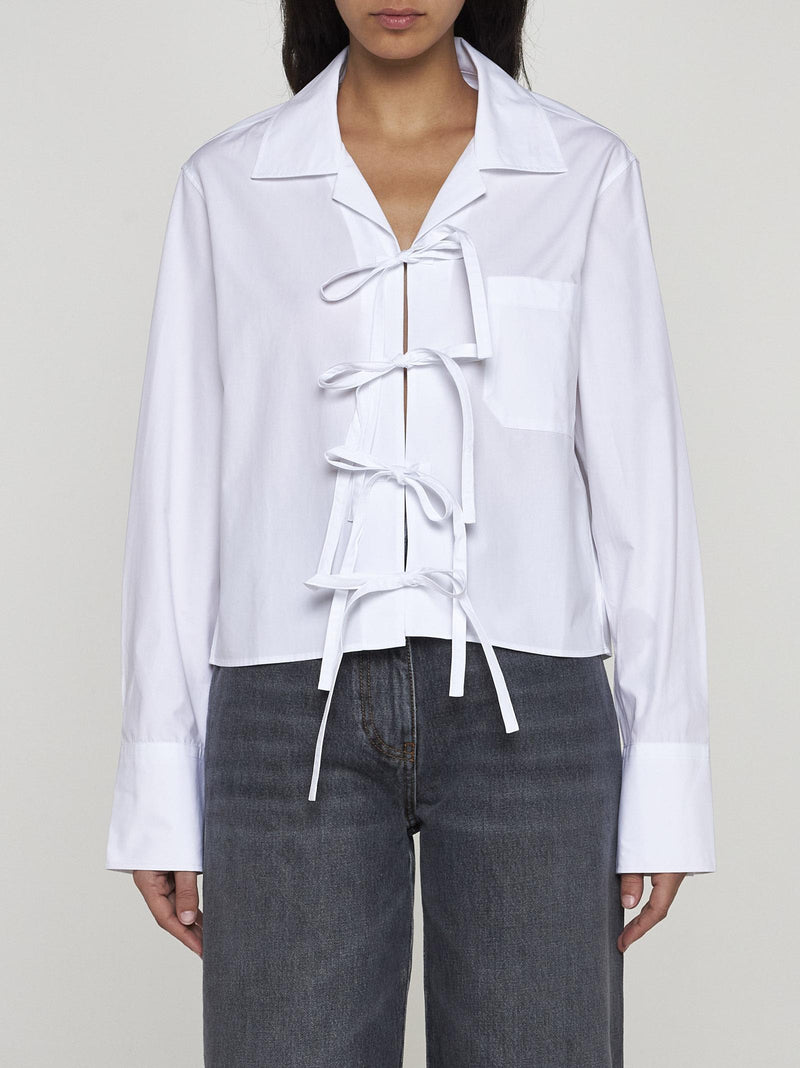 J.W. Anderson Bow-tie Cotton Cropped Shirt - Women