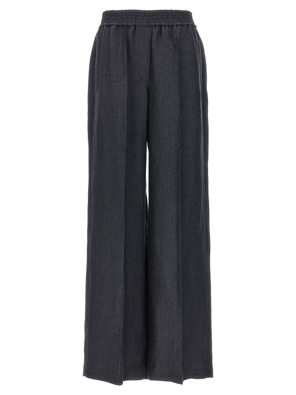 Brunello Cucinelli Chevron Linen Trousers - Women