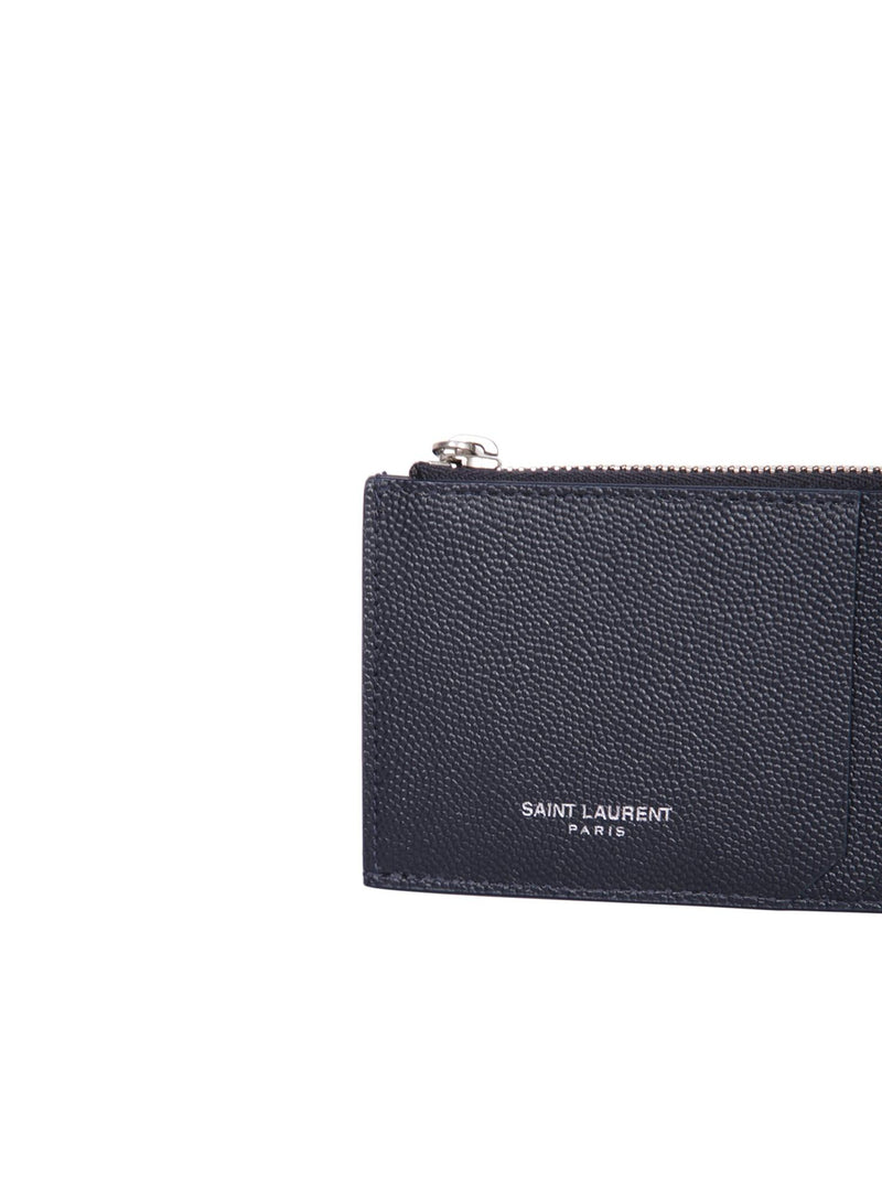 Saint Laurent Embossed Leather Card Holder - Men - Piano Luigi