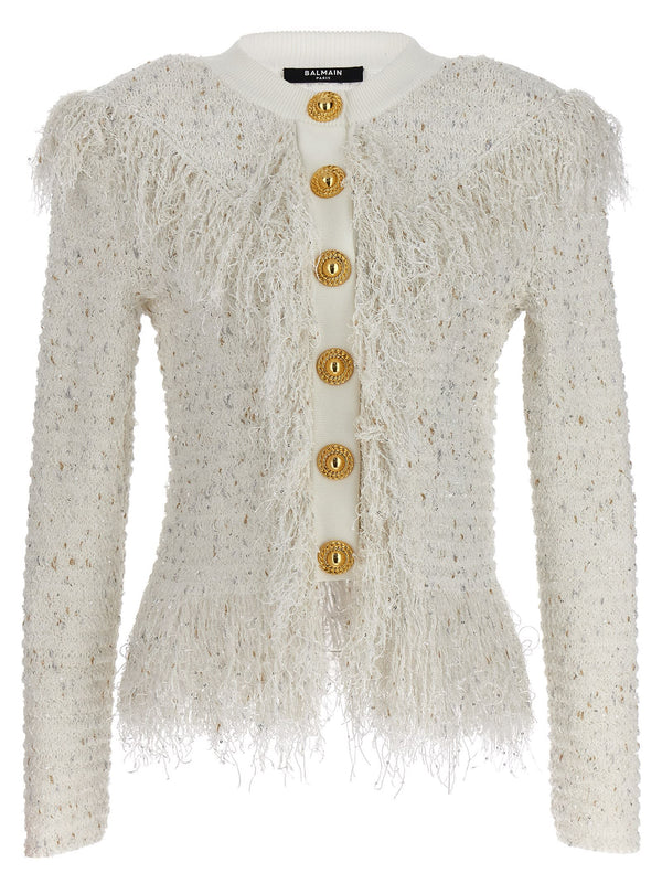 Balmain glittered Fringed Short Jacket - Women