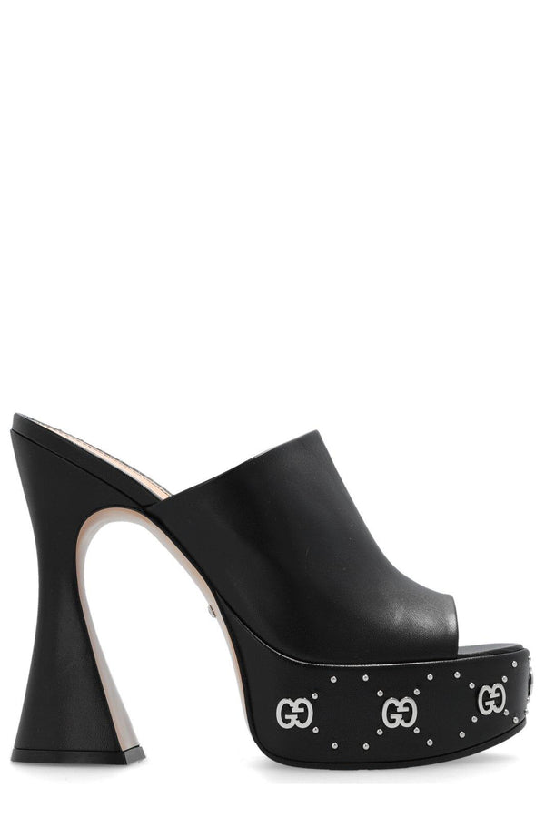 Gucci Gg Logo Plaque Platform Sandals - Women