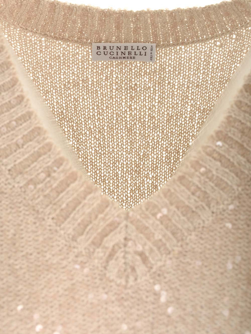 Brunello Cucinelli Knitted Vest With Sequins - Women