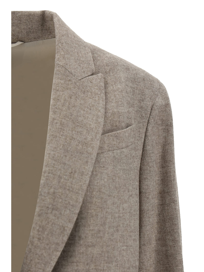 Brunello Cucinelli Single-breasted Jacket In Yak Canvas - Women