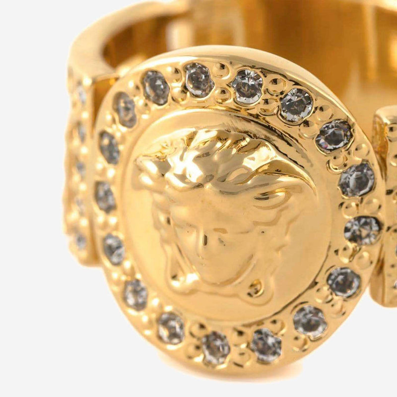 Versace La Medusa Ring With Crystals - Women