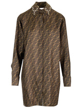 Fendi Brown Twill Shirt Dress - Women