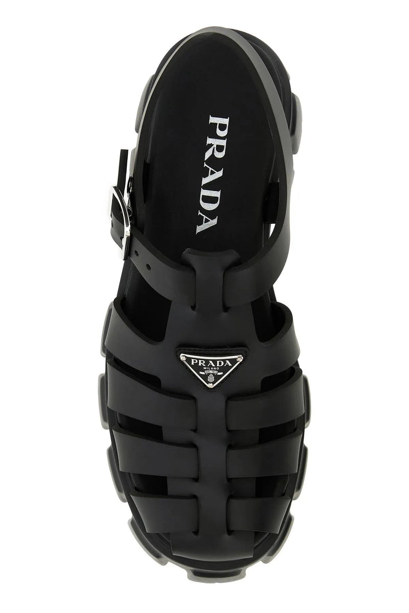 Prada Black Rubber Sandals - Women