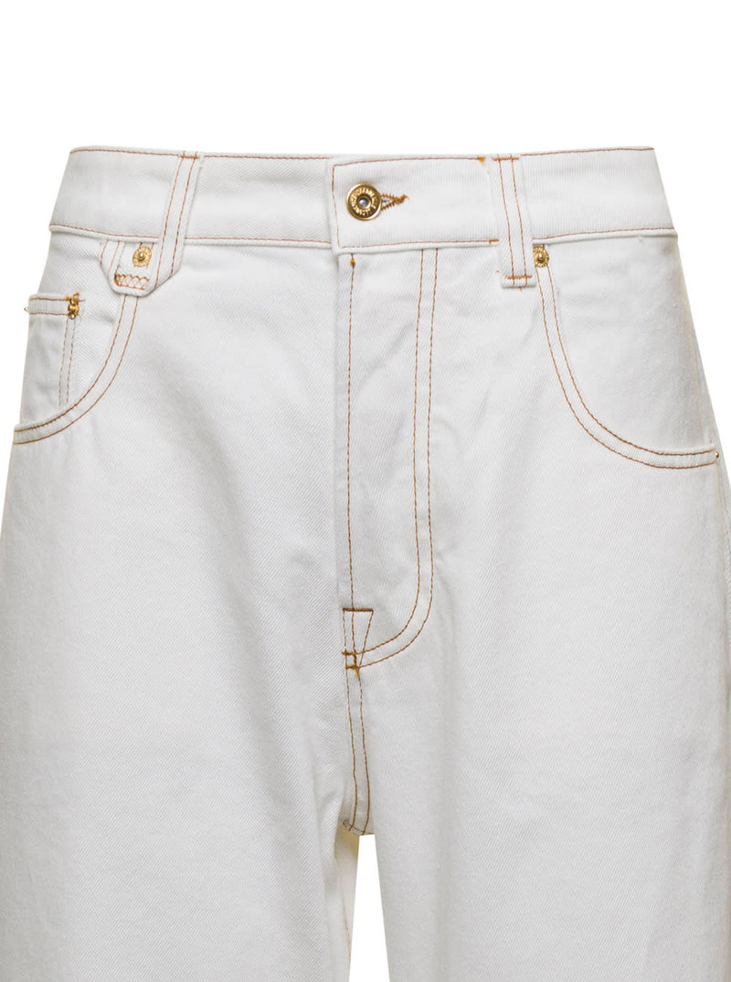 Jacquemus White la De Nîmes Oversize Jeans In Cotton Woman - Women
