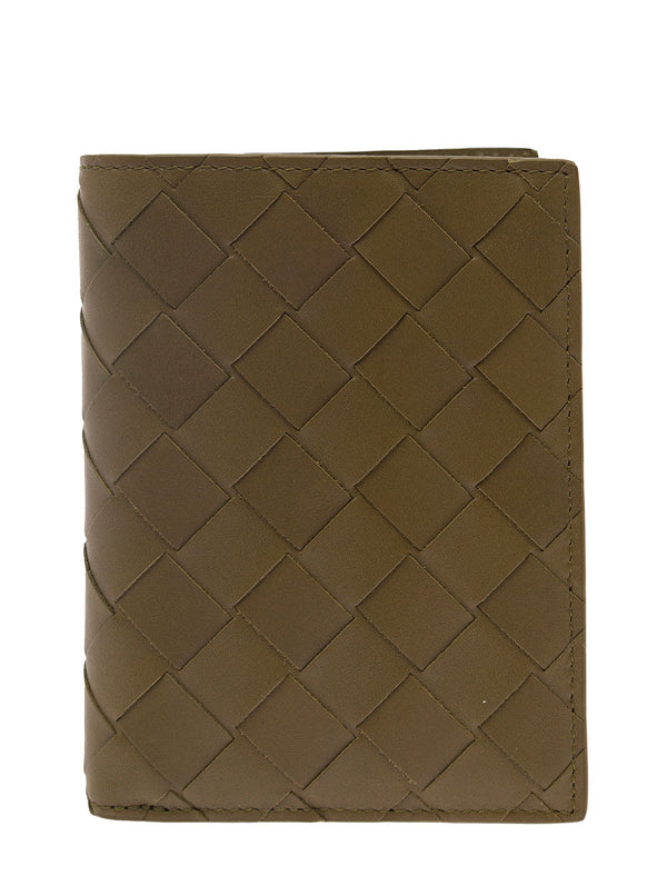 Bottega Veneta Beige Bi-fold Card-holder With Intreccio Motif In Leather Woman - Men
