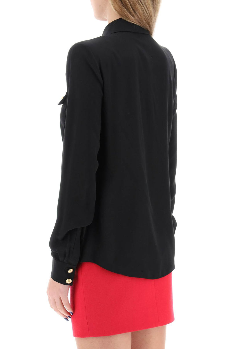 Balmain Silk Shirt With Padded Shoulders - Women