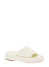 White Quilted Leather Slide Sandals Bottega Veneta Woman - Women