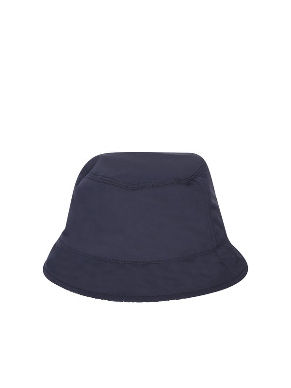 Moncler Logo Patch Blue Bucket Hat - Men