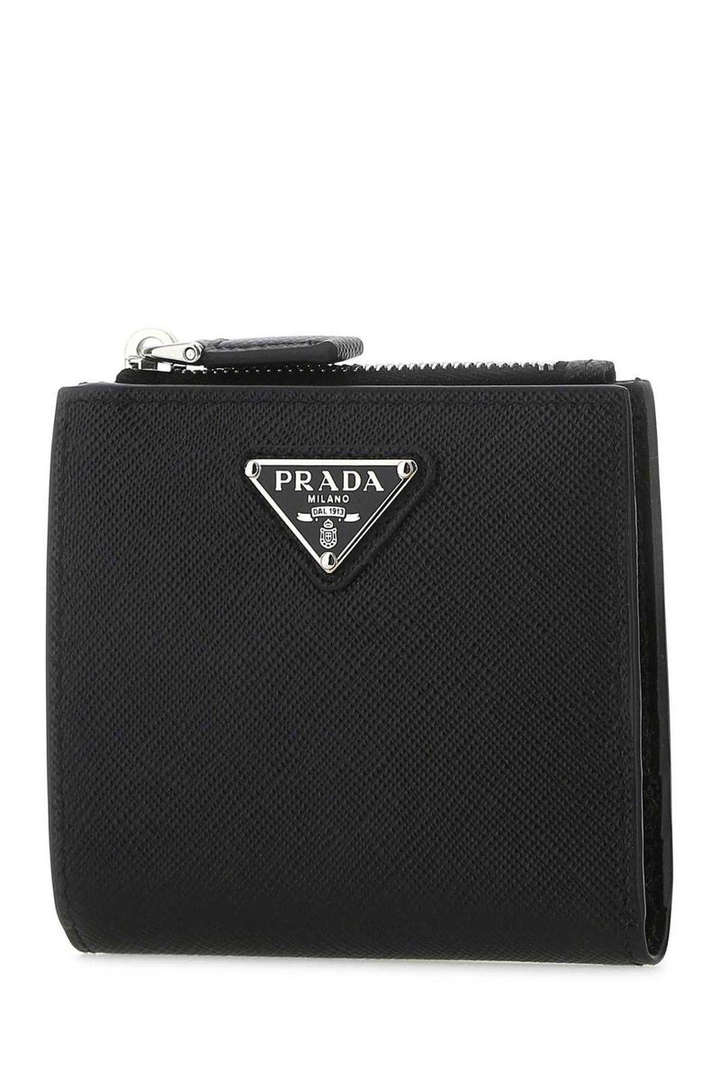 Prada Logo Plaque Bi-fold Wallet - Men