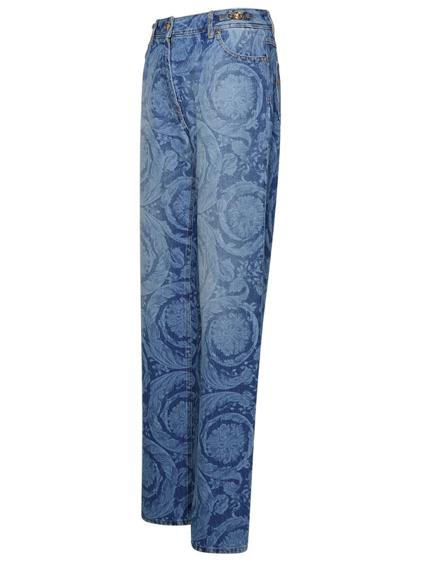 Versace barocco Blue Cotton Jeans - Women