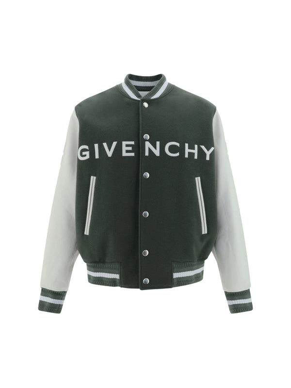 Givenchy Bomber Jacket In Wool And Leather - Men