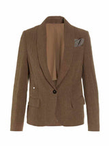 Brunello Cucinelli Linen Single Breast Blazer Jacket - Women