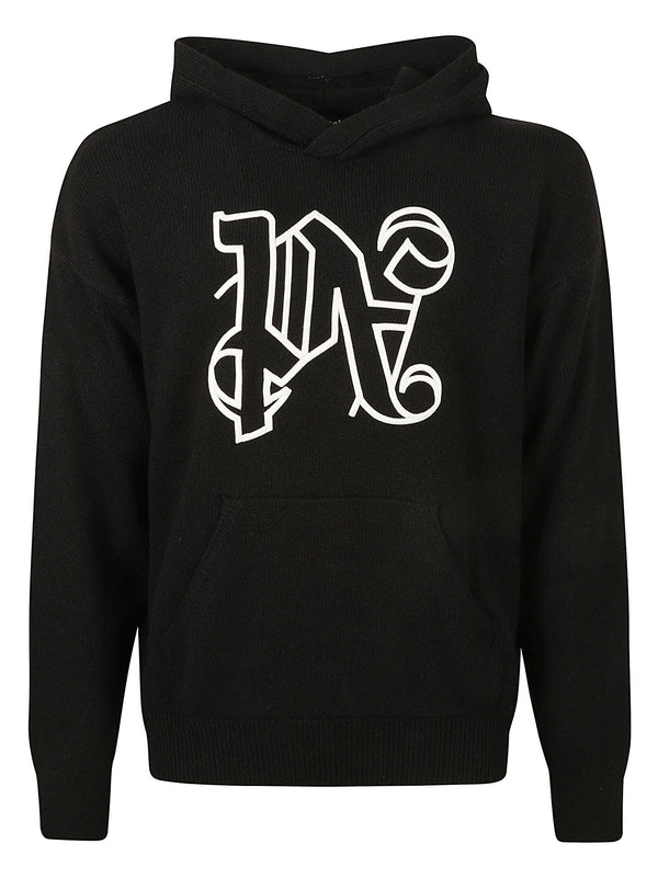 Palm Angels Monogram Knitted Hoodie - Men